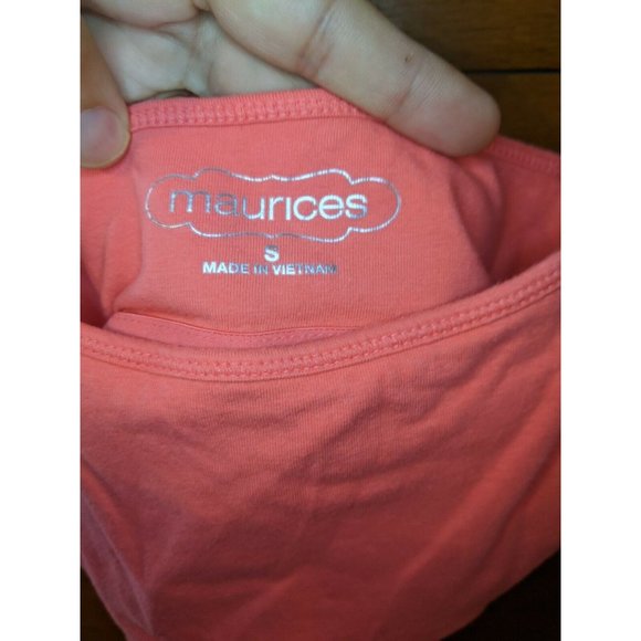 Maurices Coral Pink Basic Adjustable Strap Cami Size S Built in Bra - Picture 3 of 5